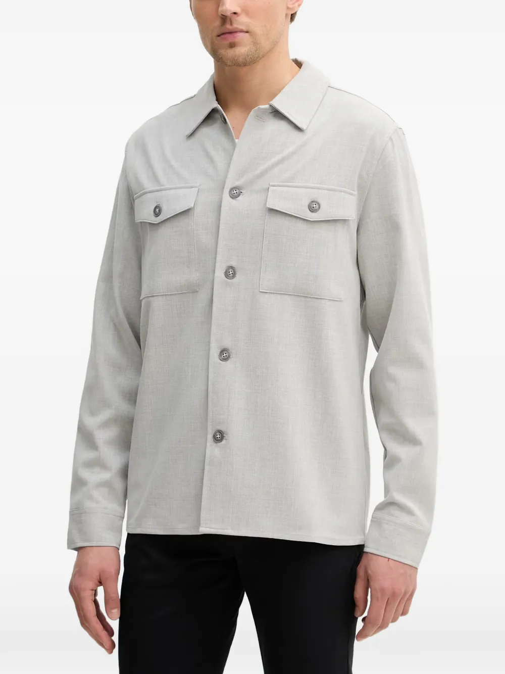 Lindbergh flap-pocket long-sleeve shirt
