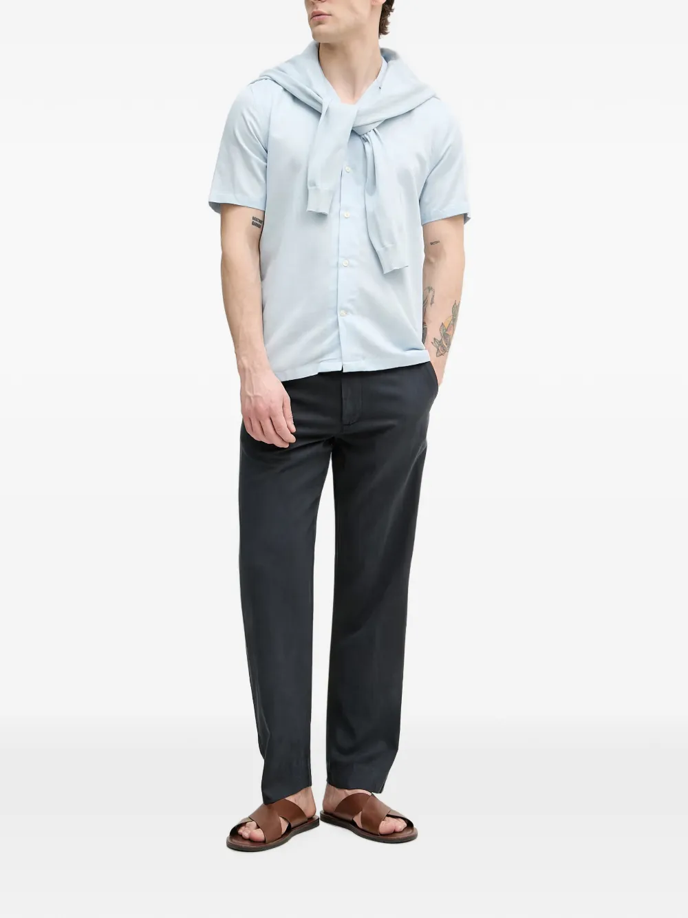 Lindbergh elasticated-waistband trousers Blauw