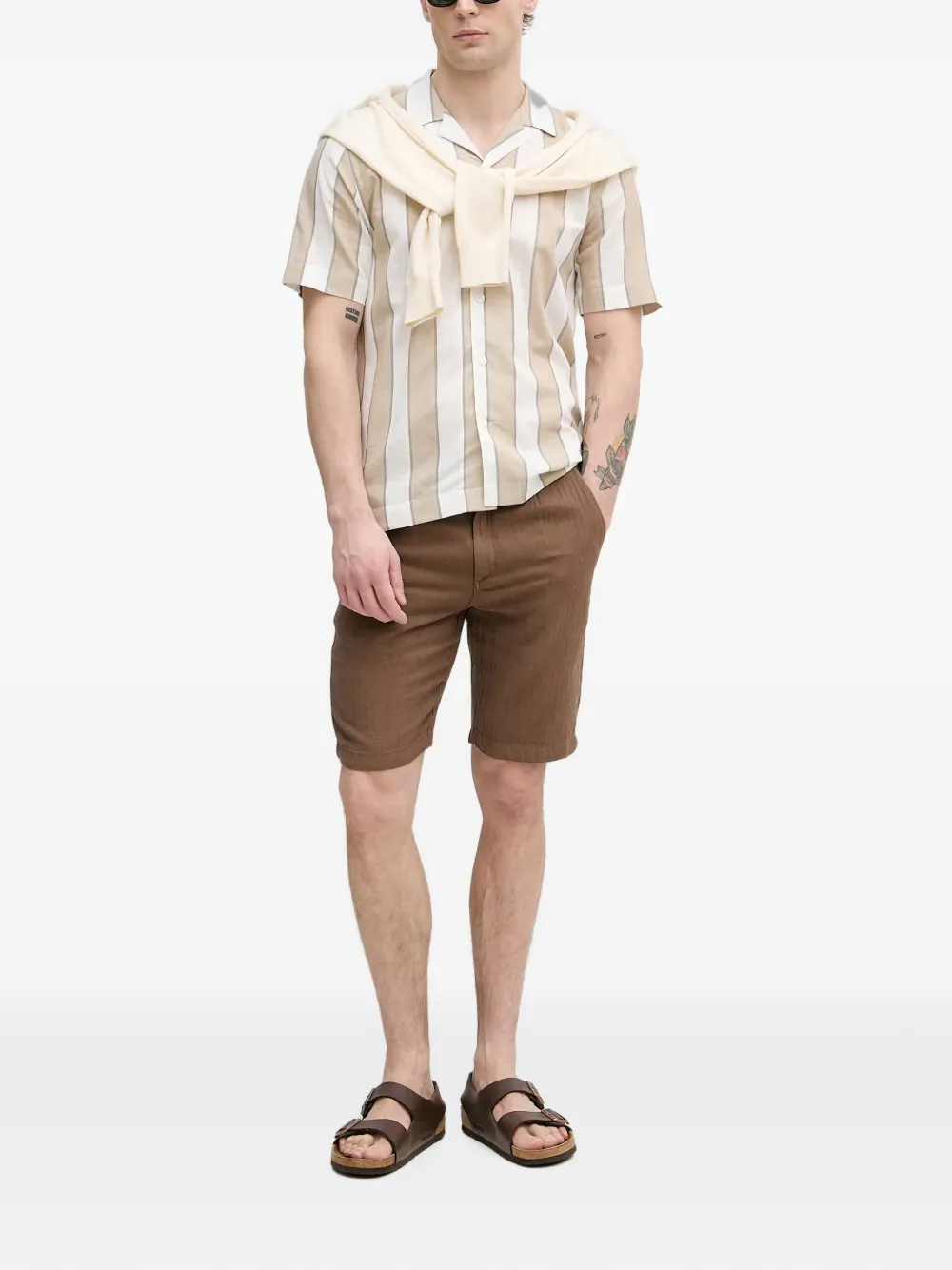Lindbergh Shorts met trekkoord Bruin