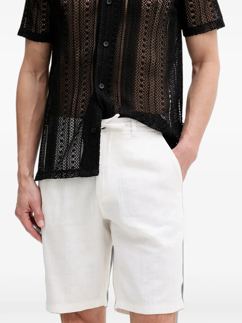 Lindbergh Shorts met trekkoordtaille Wit