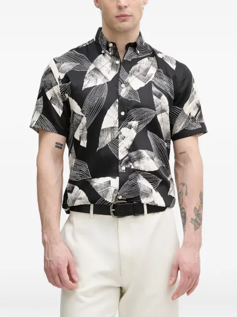 Lindbergh leaf-print short-sleeve shirt