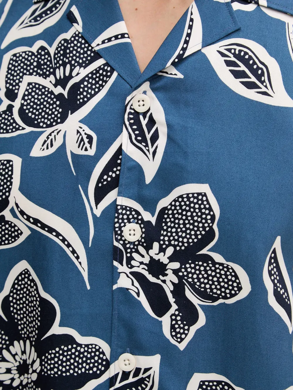 Lindbergh floral-print short-sleeve shirt Blauw
