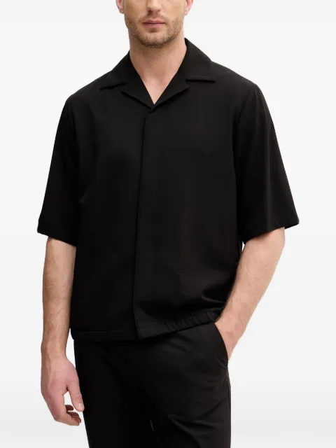 Lindbergh elasticated-hem camp-collar shirt