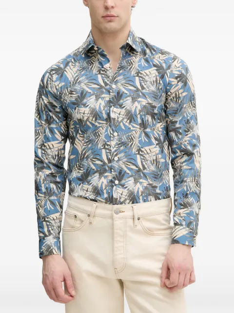 Lindbergh palm-print long-sleeve shirt