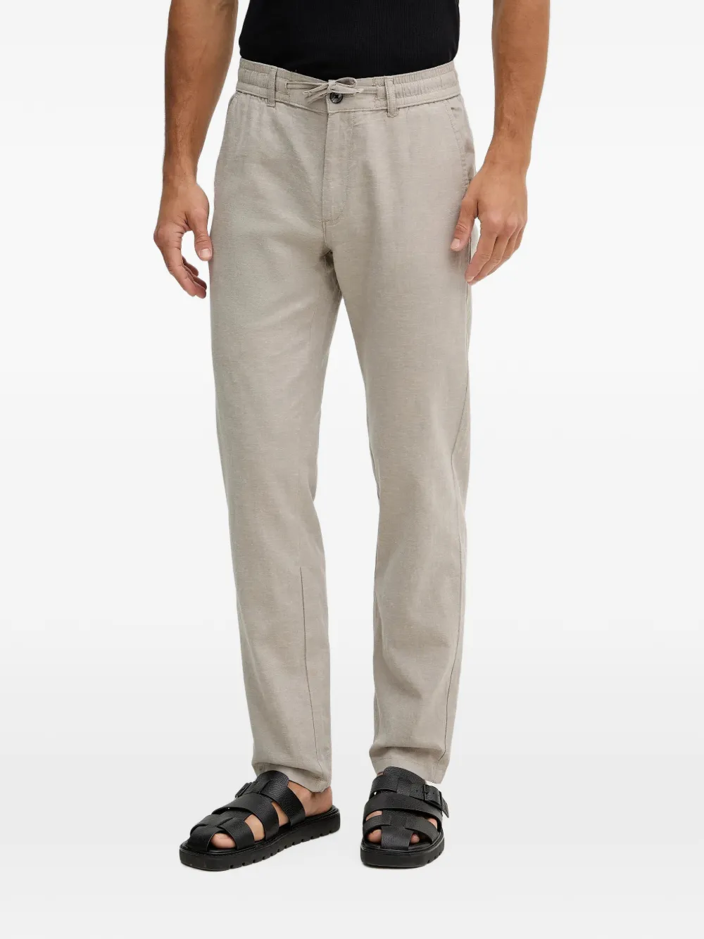 Lindbergh drawstring-waist straight-leg trousers · M