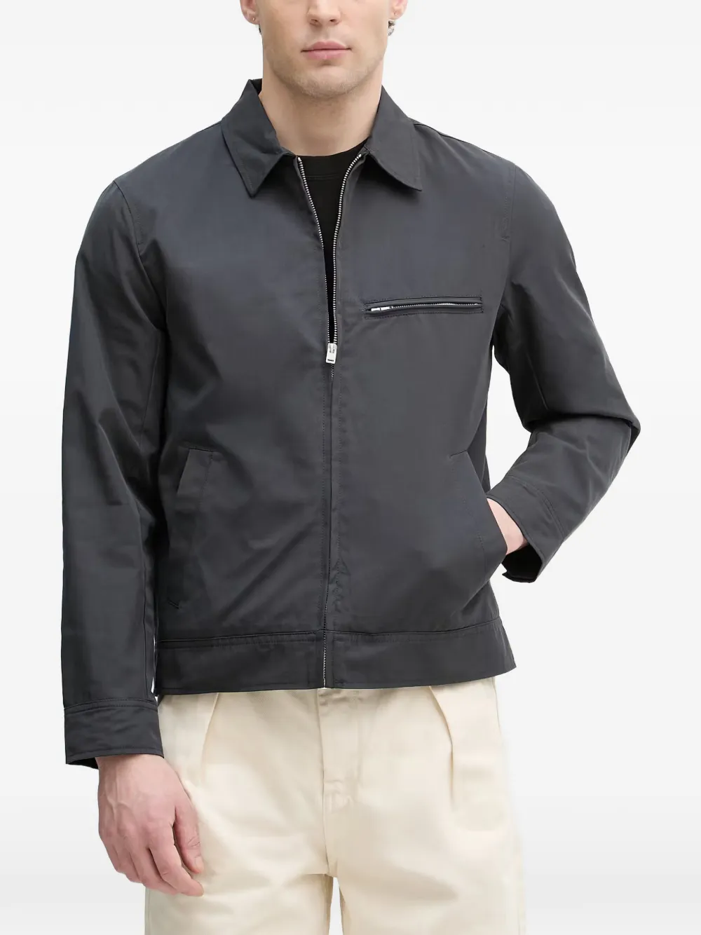 Lindbergh zip-up shirt jacket - Grigio