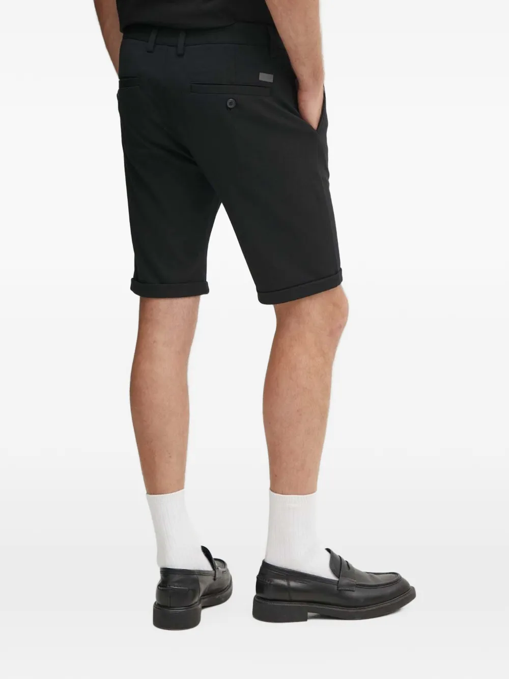 Lindbergh Shorts met plooien en omgeslagen pijpen Zwart