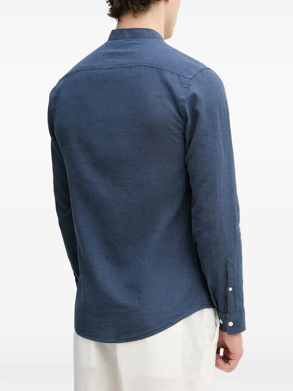 Lindbergh Overhemd met bandkraag Blauw