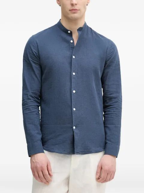 Lindbergh band-collar long-sleeve shirt
