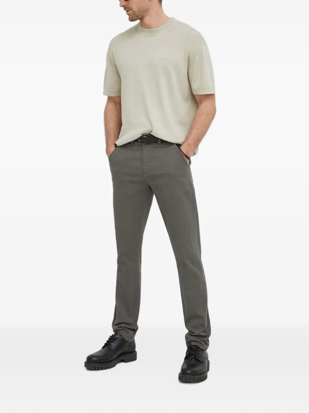 Lindbergh Chino met logopatch Grijs