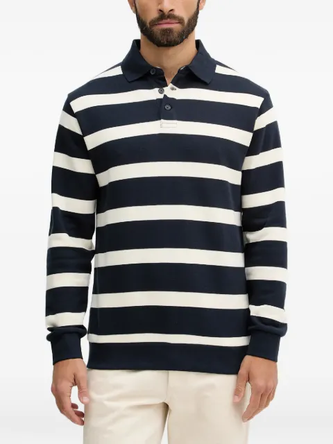 Lindbergh striped long-sleeve polo shirt
