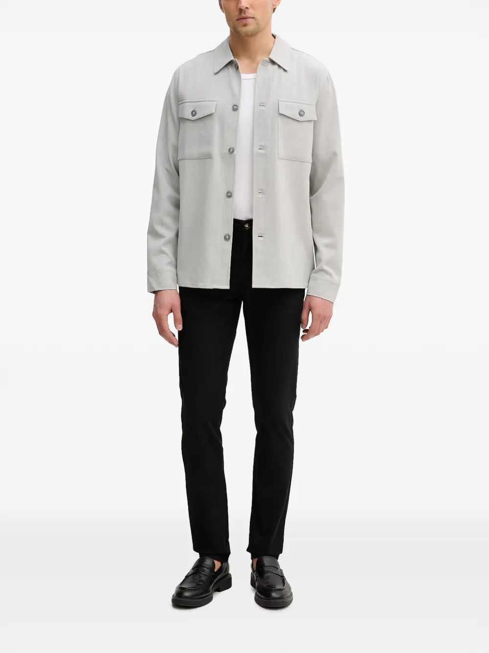Lindbergh Chino broek met knoopsluiting Zwart