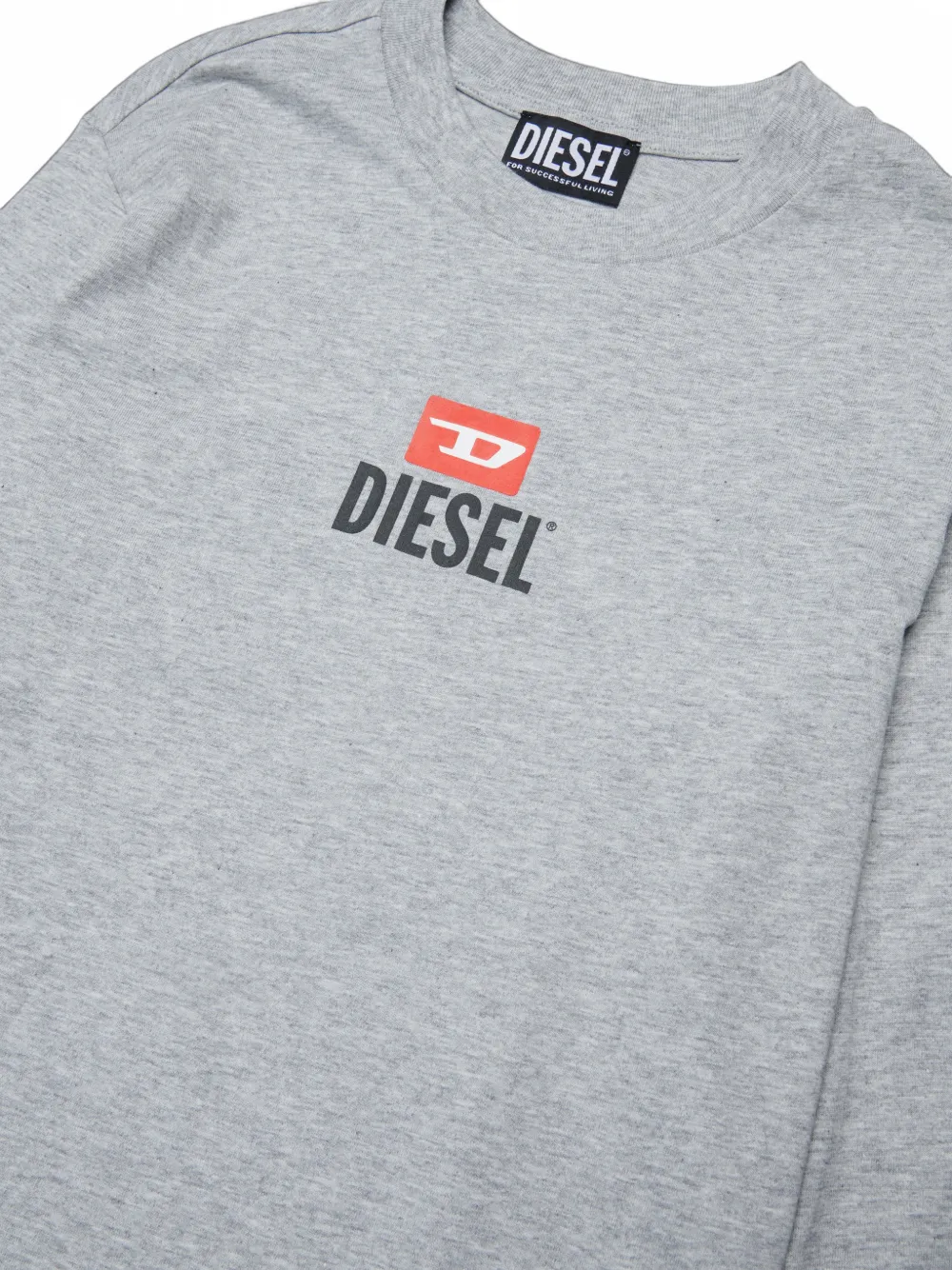 Diesel Kids logo-print long-sleeve T-shirt Grijs