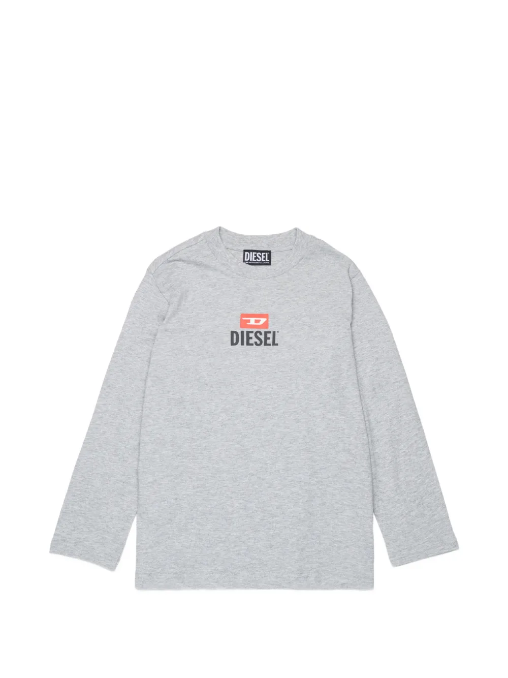 Diesel Kids logo-print long-sleeve T-shirt - Grigio