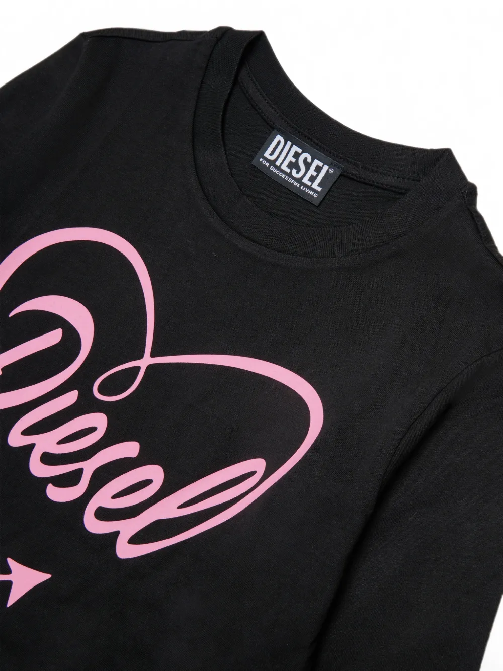 Diesel Kids logo-print long-sleeve T-shirt Zwart