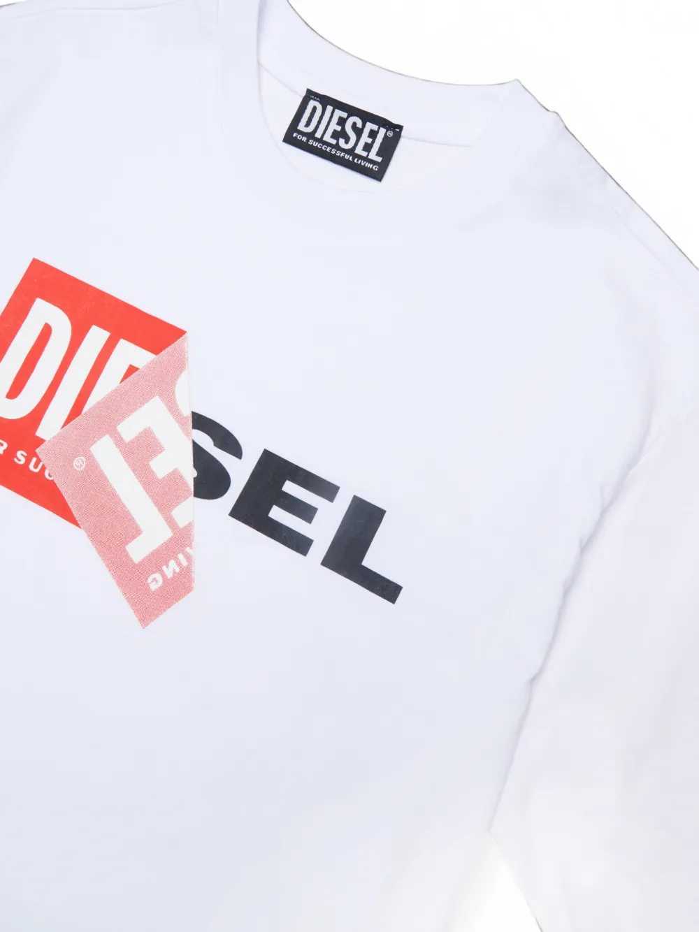Diesel Kids Katoenen T-shirt met logoprint Wit