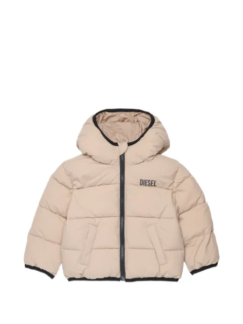 Diesel Kids quilted logo-print bomber jacket