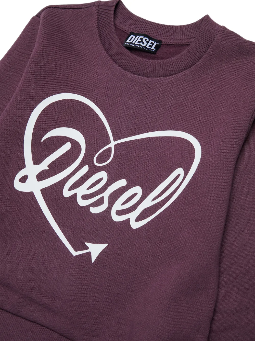 Diesel Kids Trui met hartpatroon en logoprint Paars