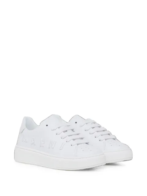 Marni Kids logo-embroidered leather sneakers
