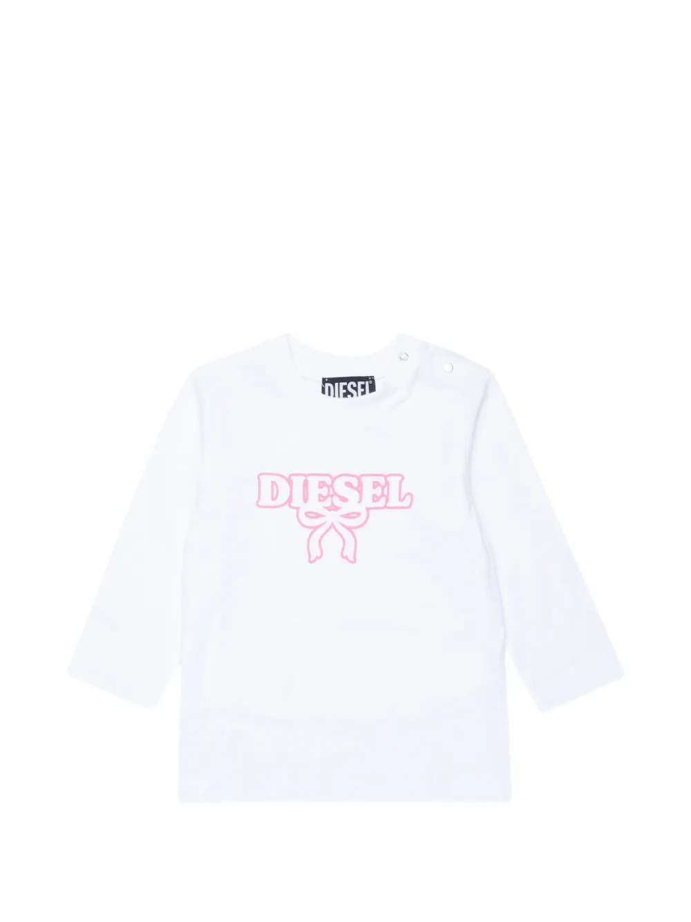 Diesel Kids logo-print long-sleeve T-shirt - Bianco
