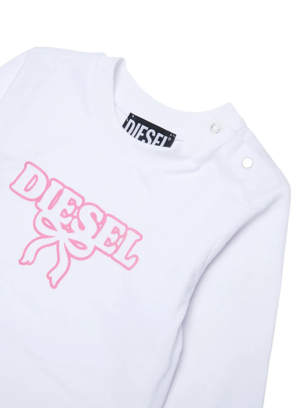 Diesel Kids T-shirt met lange mouwen en logo-print Wit