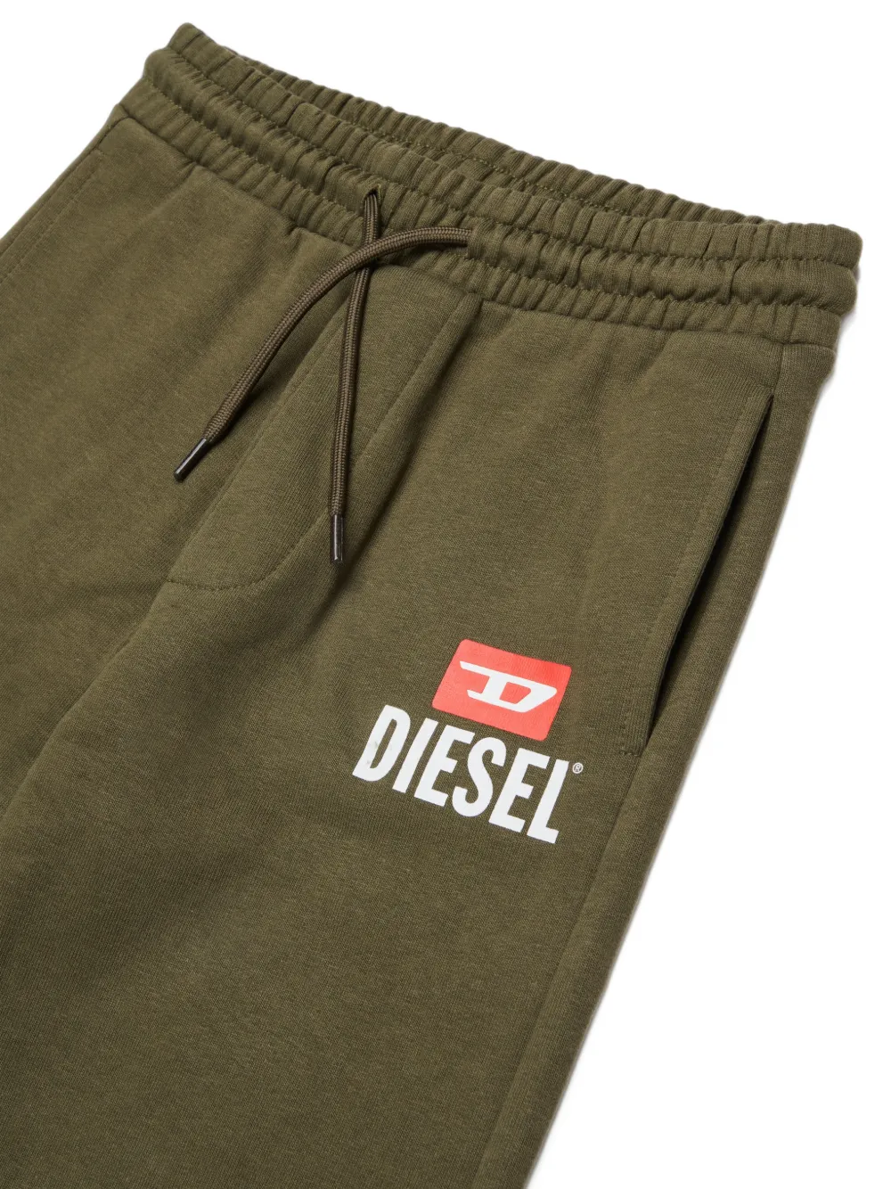Diesel Kids Trainingsbroek met logoprint en trekkoord Groen