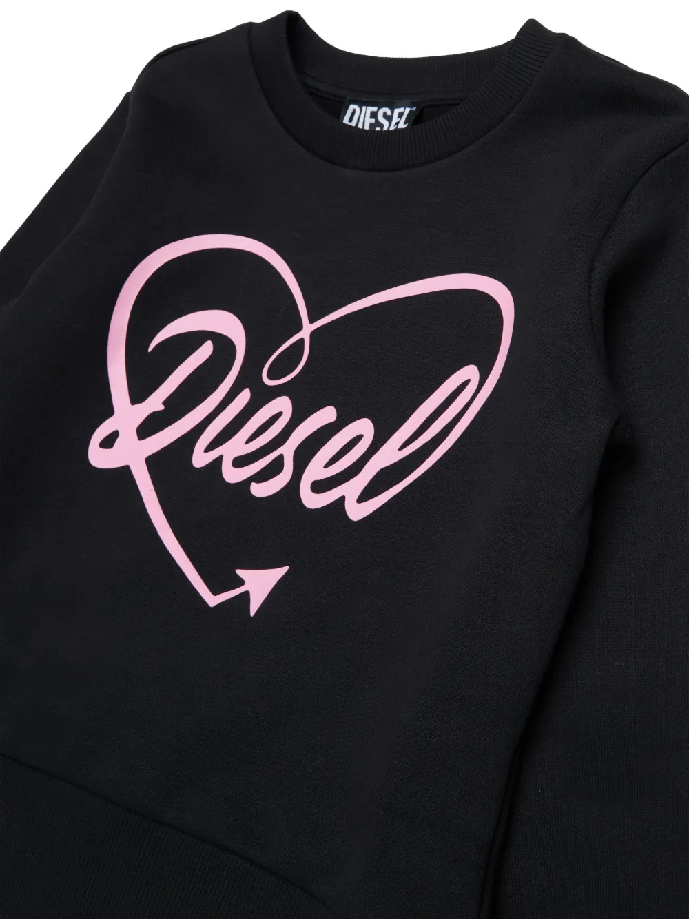 Diesel Kids logo-print heart-motif sweatshirt Zwart