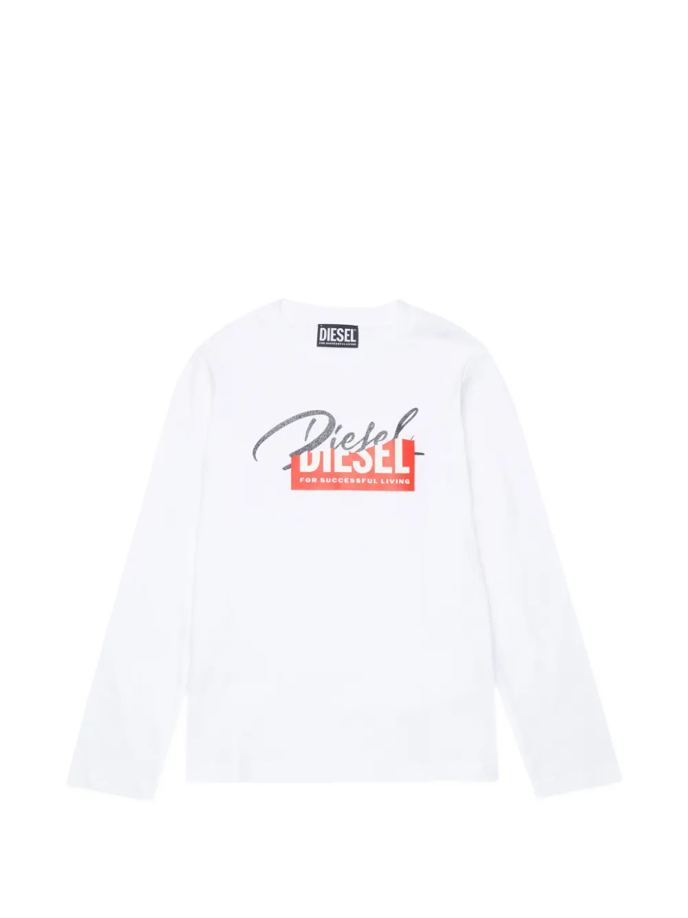 Diesel Kids logo-print long-sleeve T-shirt - Bianco
