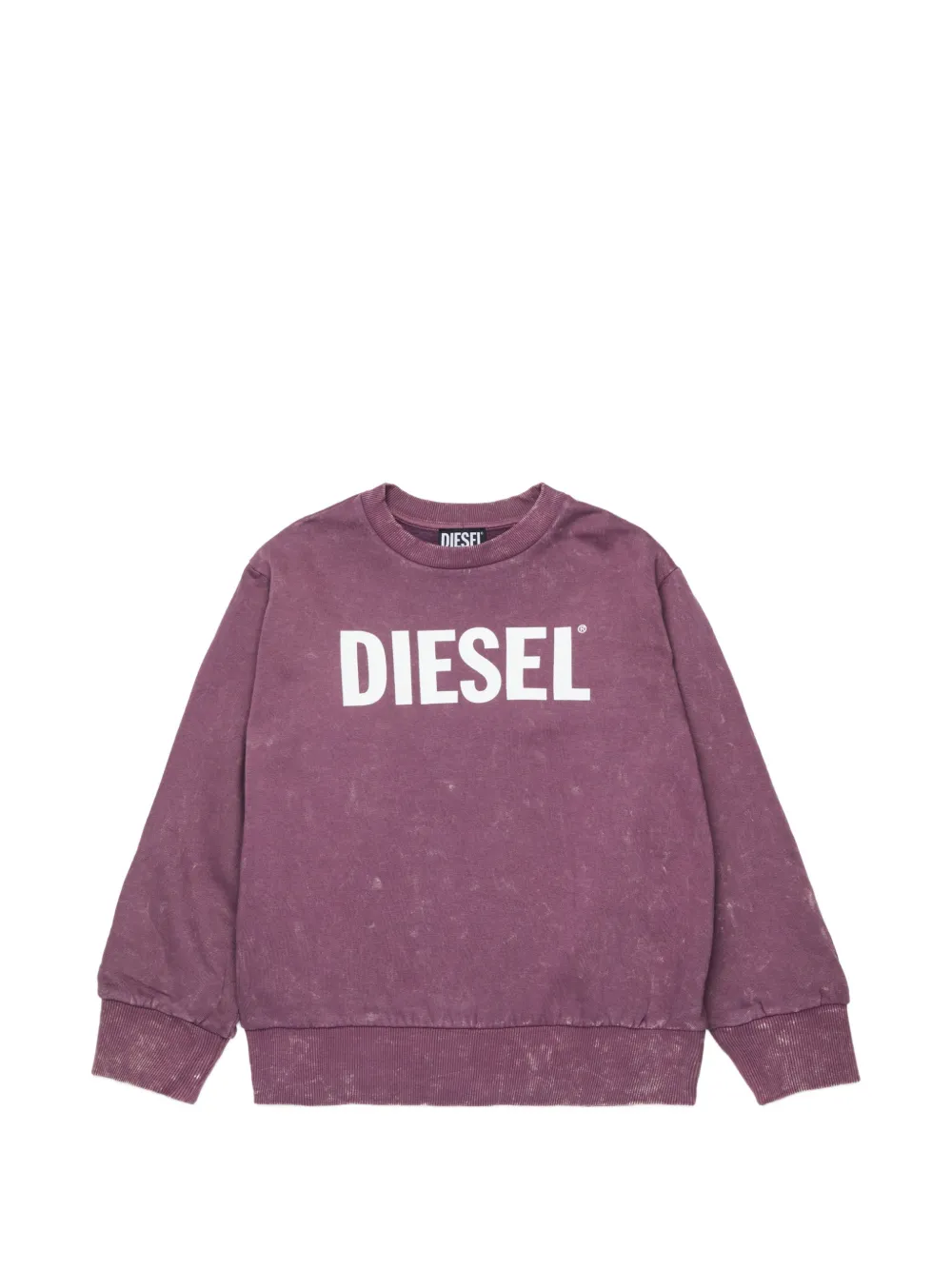 Diesel Kids logo-print acid-wash sweatshirt - Viola