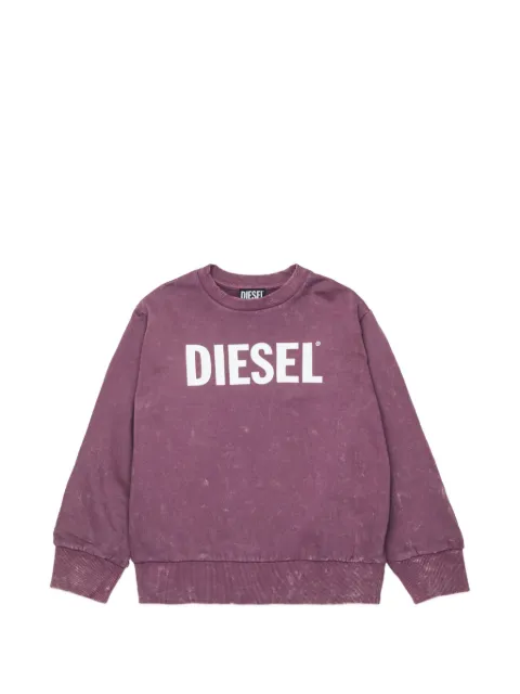 Diesel Kids logo-print acid-wash sweatshirt