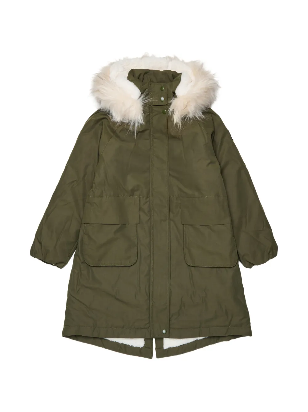 Diesel Kids faux-fur trim hooded coat - Verde