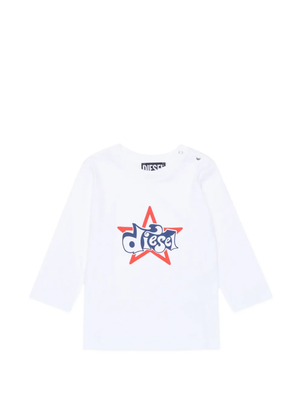 Diesel Kids logo-print long-sleeve T-shirt - Bianco