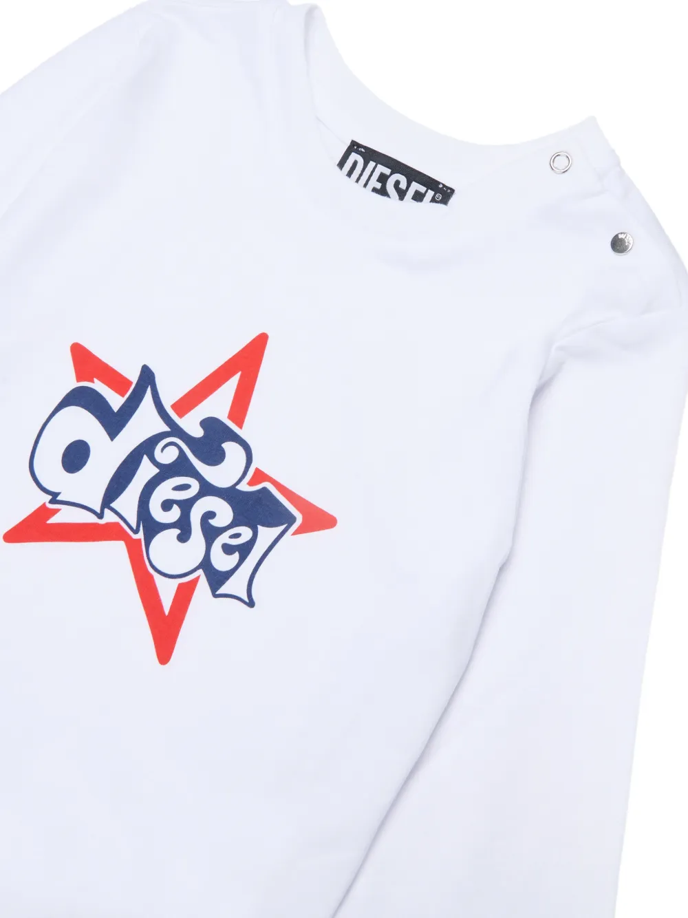 Diesel Kids T-shirt met lange mouwen en logo-print Wit