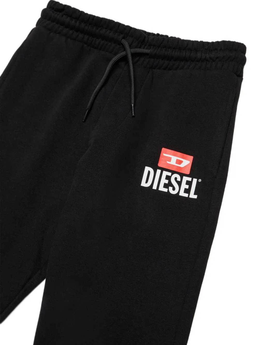Diesel Kids Trainingsbroek met logoprint en trekkoord Zwart