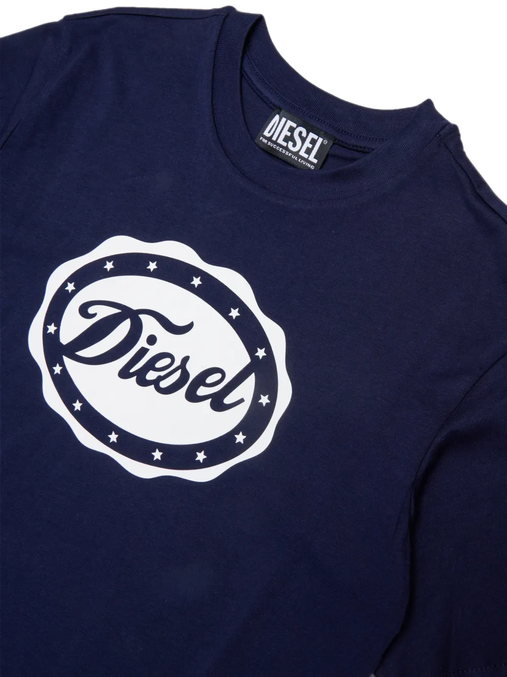 Diesel Kids logo-print cotton T-shirt Blauw