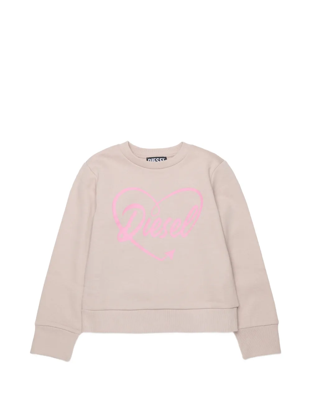 Diesel Kids logo-print heart-motif sweater - Neutrals
