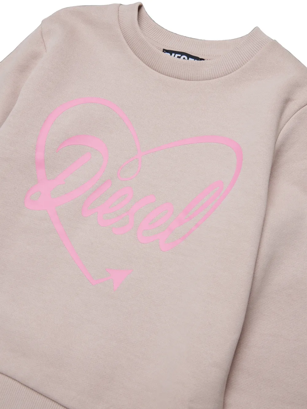 Diesel Kids Trui met hartpatroon en logoprint Beige