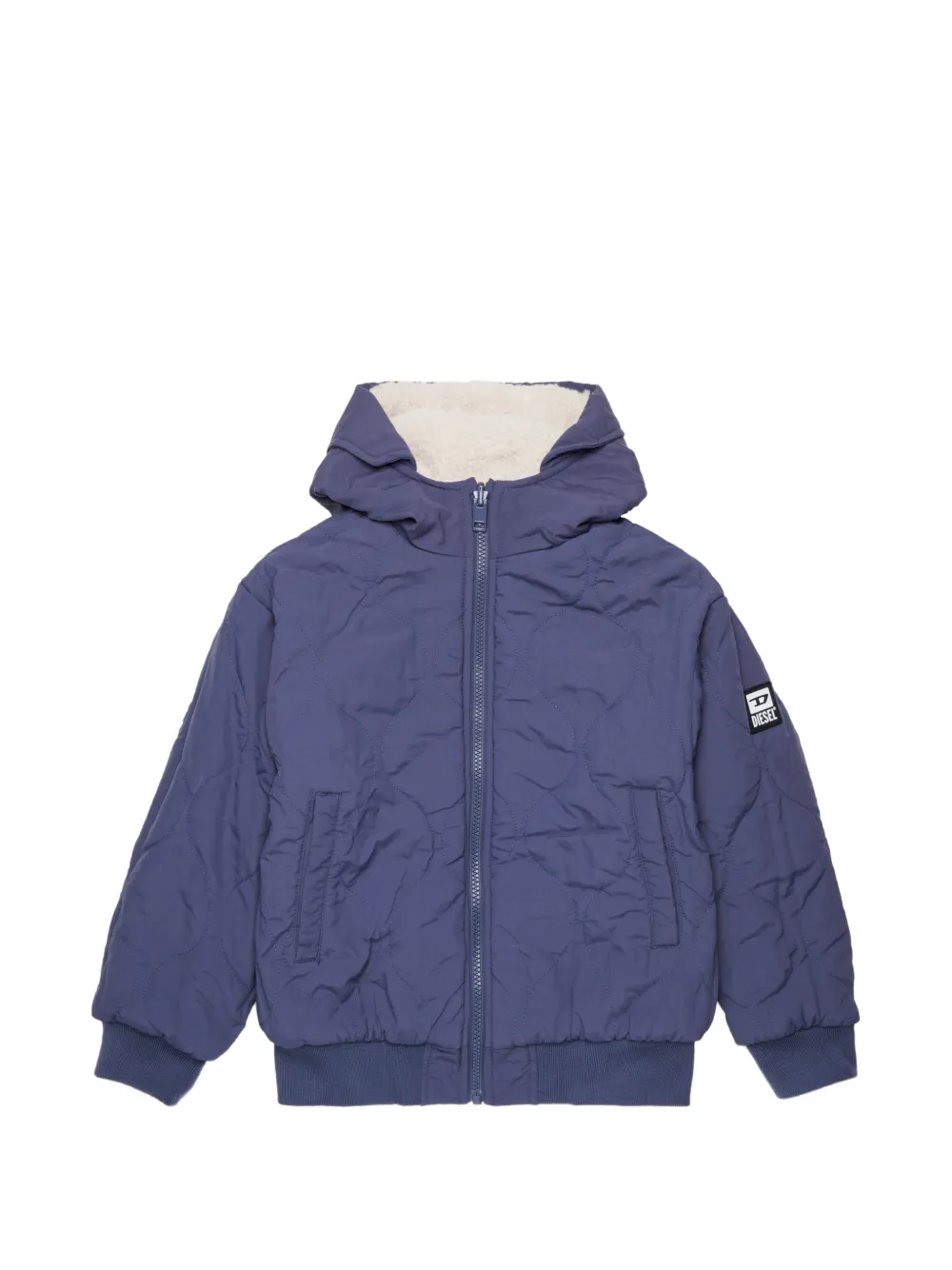 Diesel Kids Omkeerbaar jack met badstof capuchon Wit