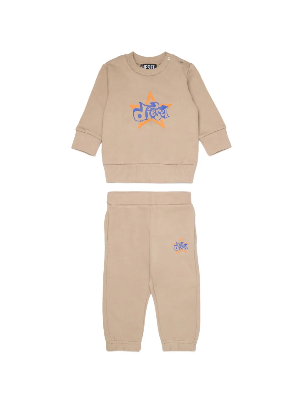 Diesel Kids Tuta sportiva in cotone con logo - Toni neutri