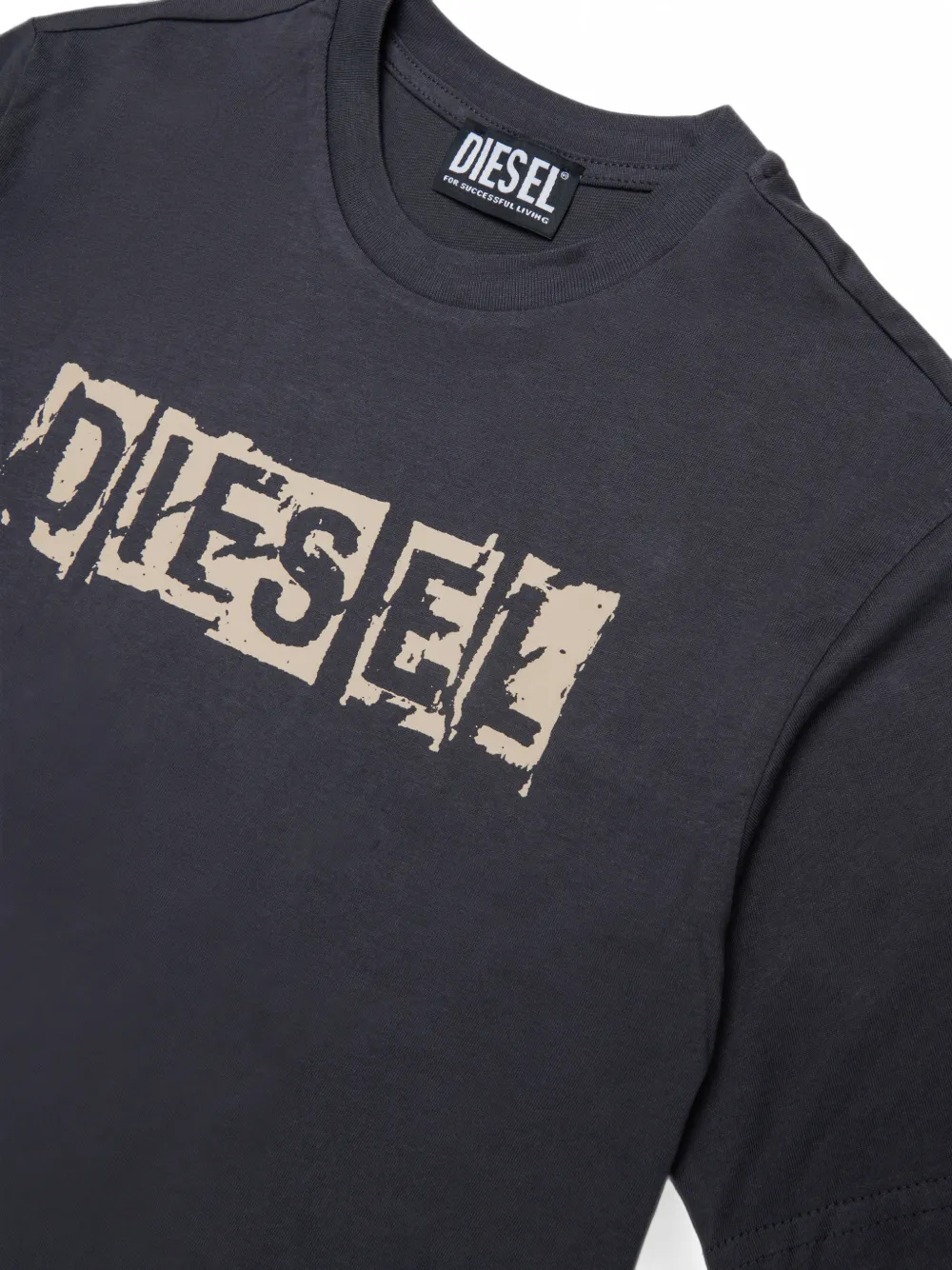 Diesel Kids logo-print cotton T-shirt Grijs