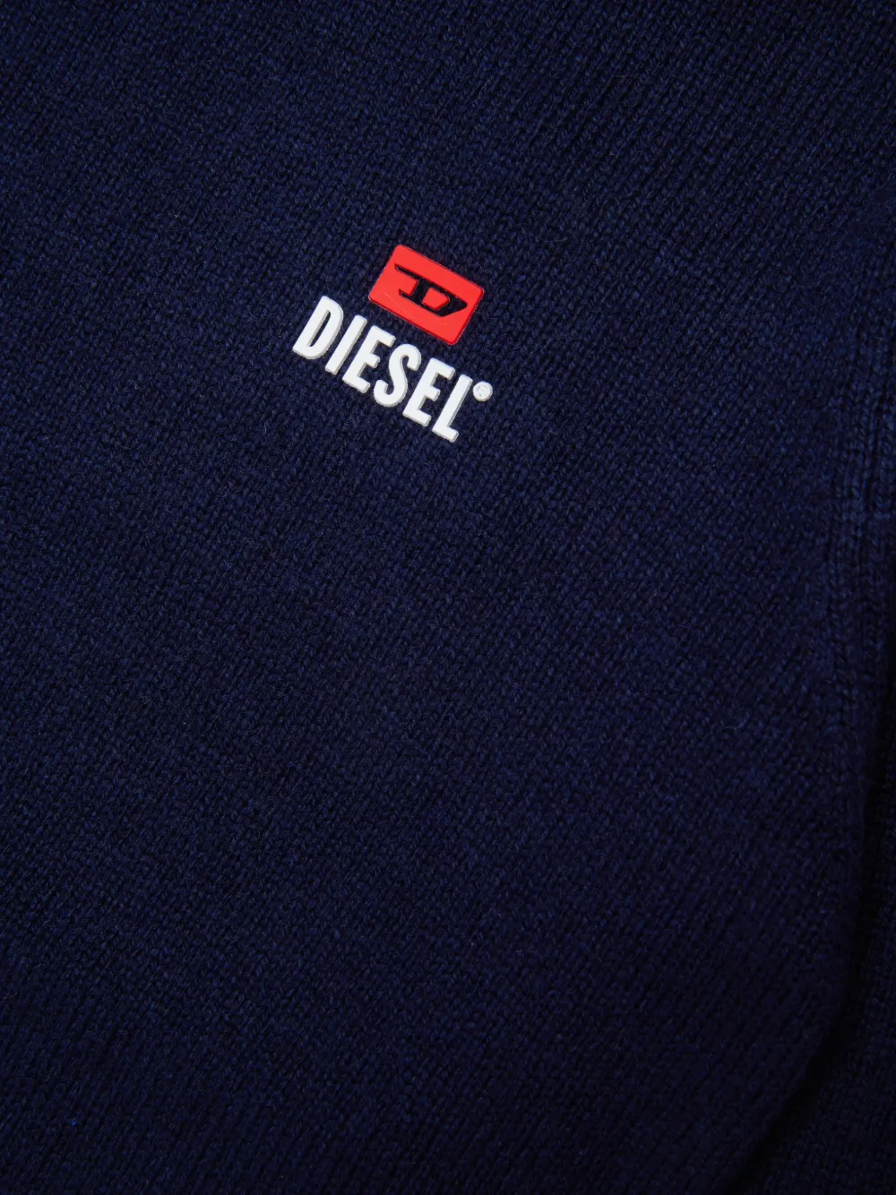 Diesel Kids logo-embroidered crew-neck sweater Blauw