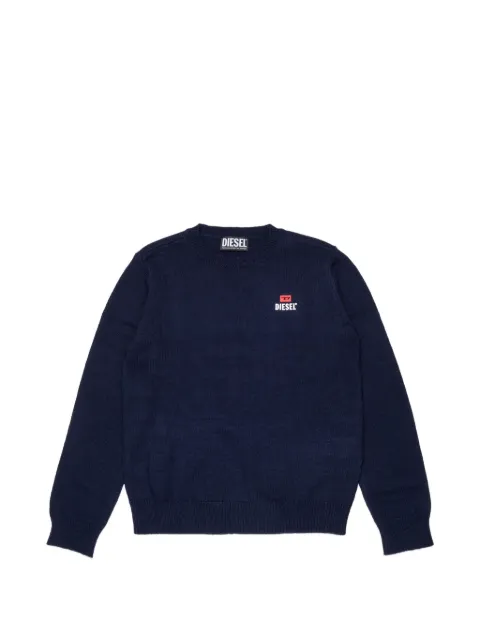 Diesel Kids logo-embroidered crew-neck sweater