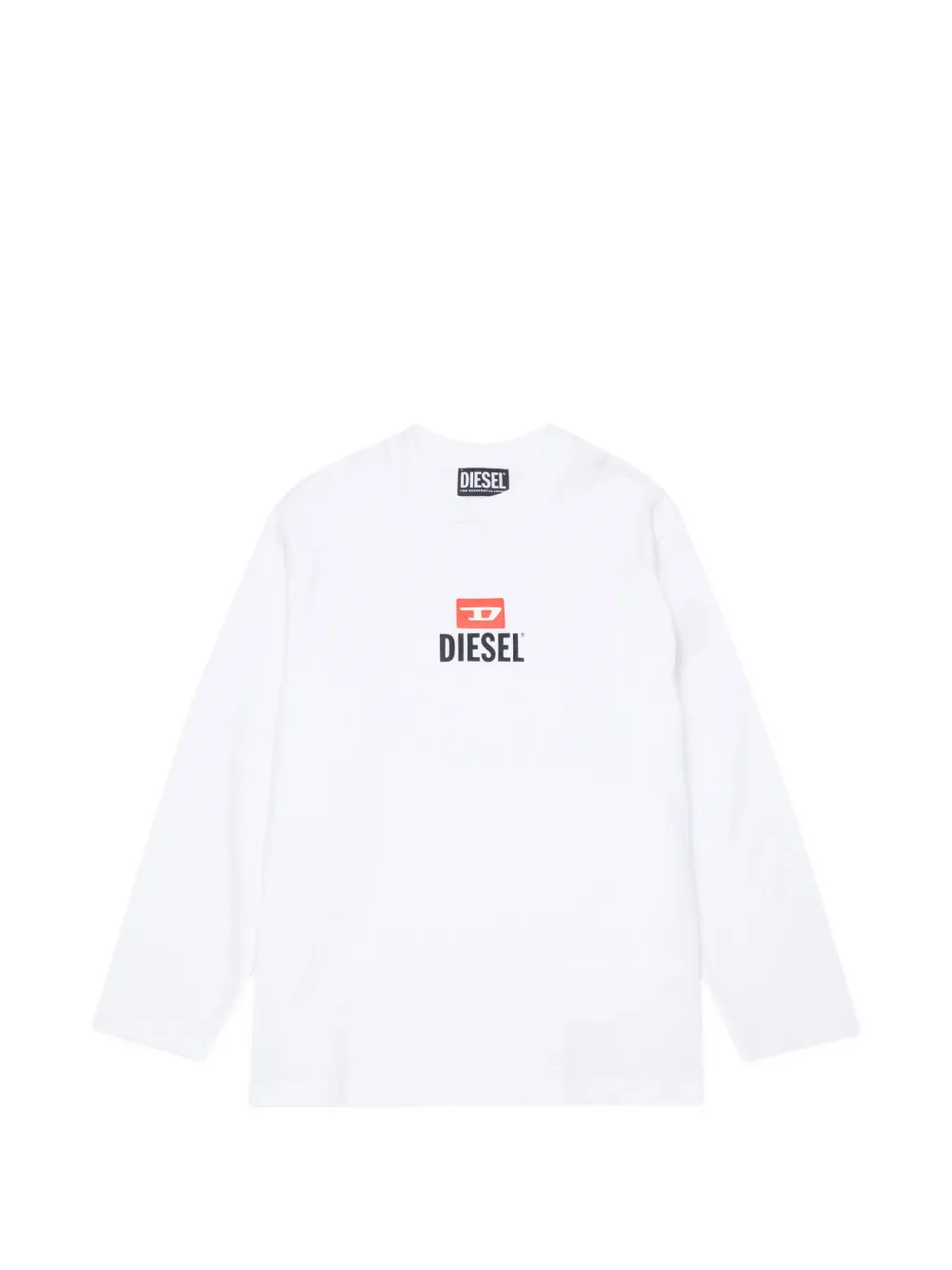 Diesel Kids logo-print long-sleeve T-shirt - Bianco