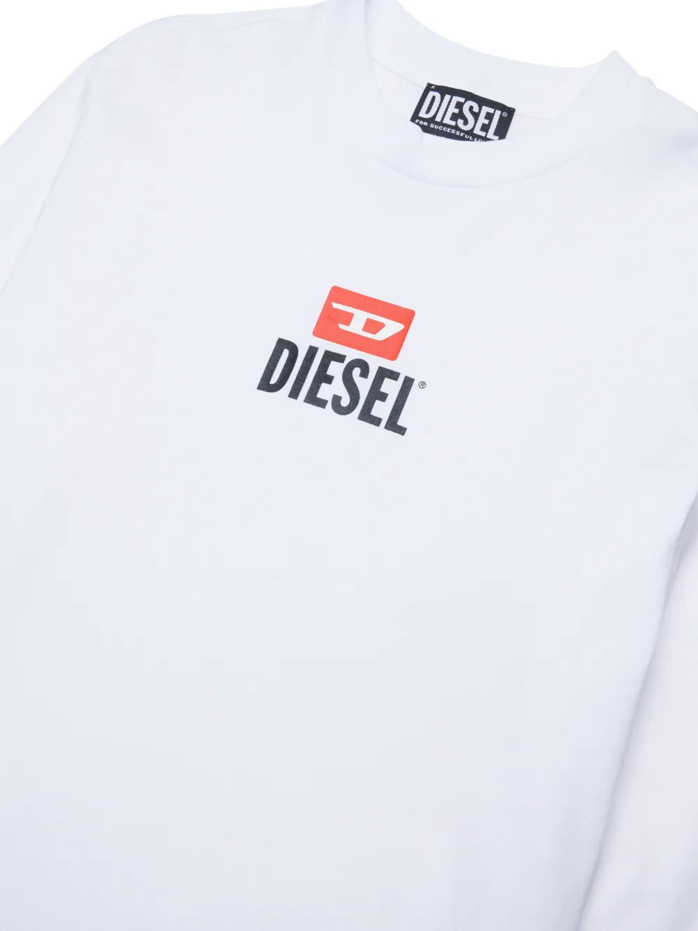 Diesel Kids T-shirt met lange mouwen en logo-print Wit