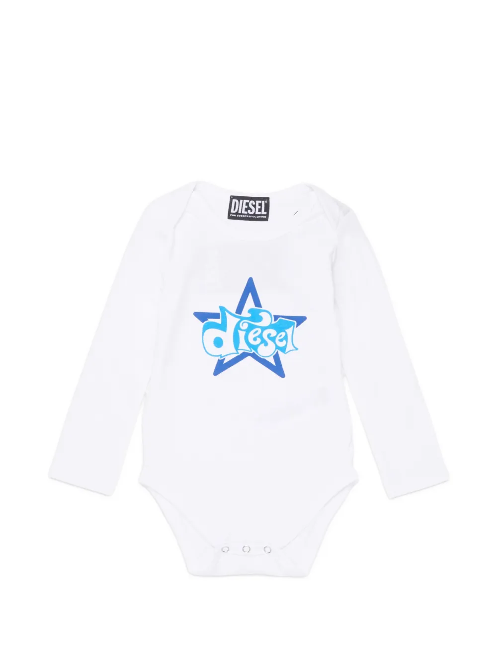Diesel Kids logo-print long-sleeves bodysuit - Bianco