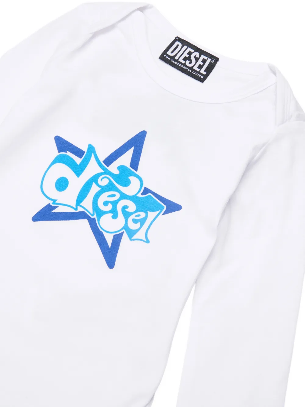 Diesel Kids logo-print long-sleeves bodysuit Wit