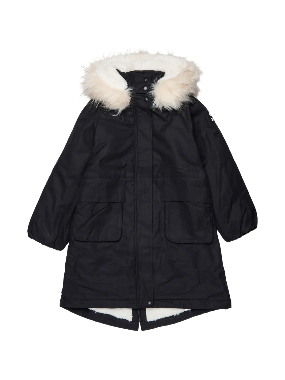 Diesel Kids faux-fur trim padded jacket - Nero
