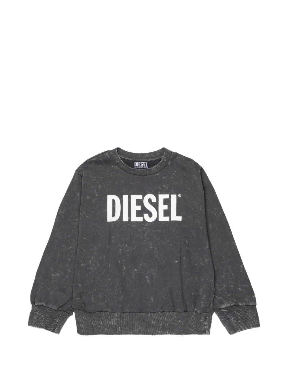 Diesel Kids Trui met acid-wassing en logoprint Grijs