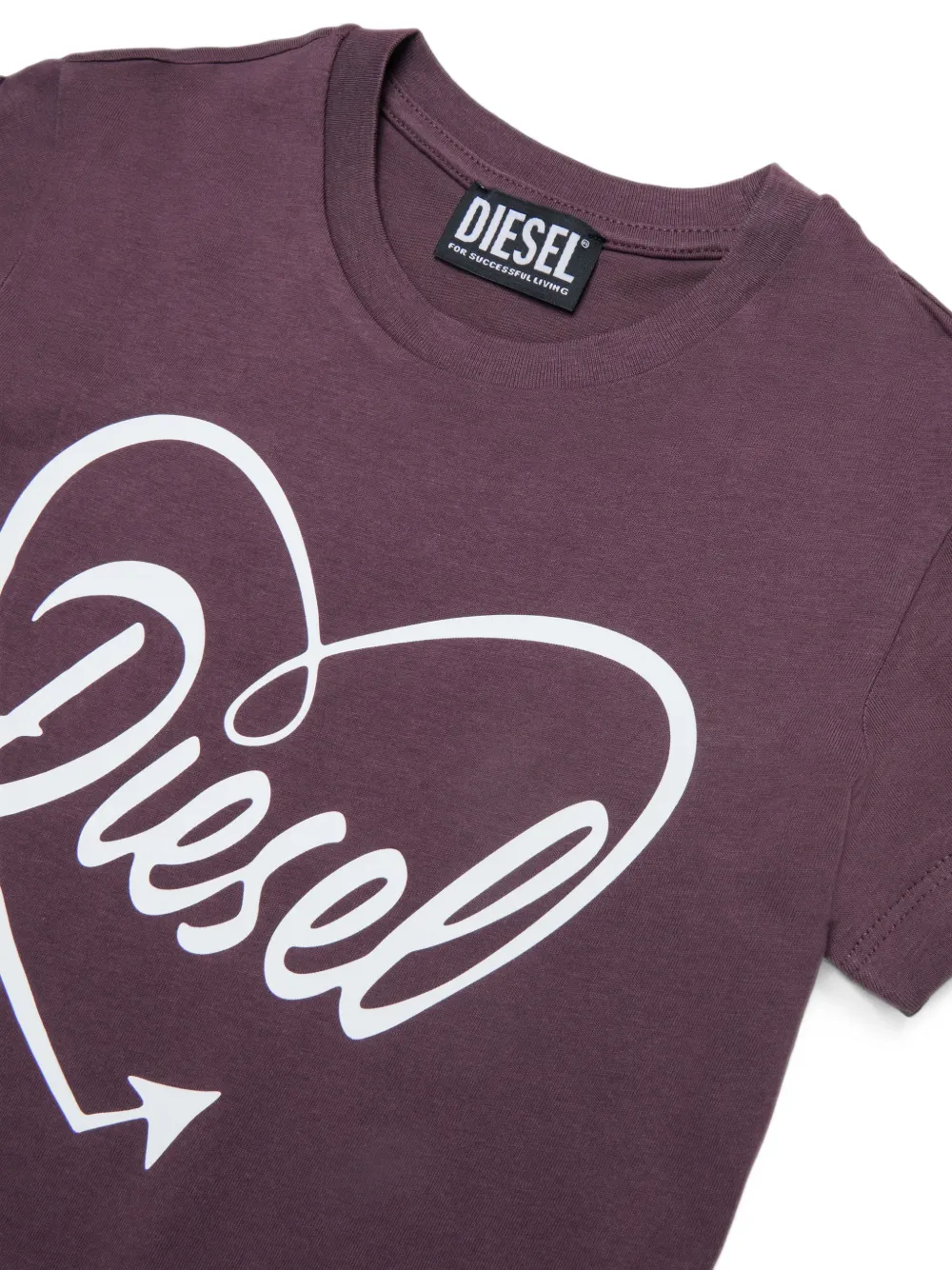 Diesel Kids Katoenen T-shirt met logoprint Paars