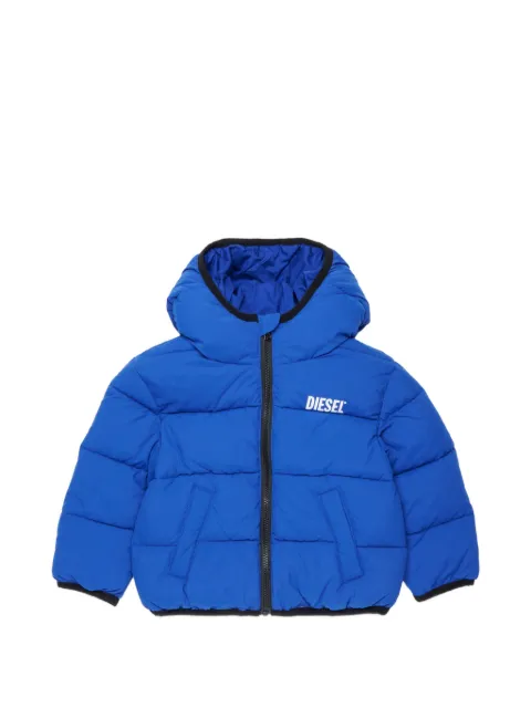 Diesel Kids quilted logo-print padded jacket
